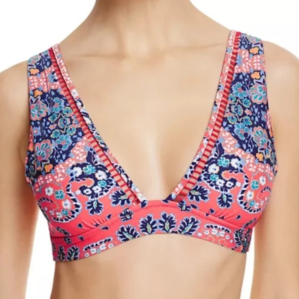 NWT Red Carter Positano Plunge Bikini Swimsuit Top Size XS